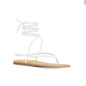 RAYE White Lace-Up Sandals